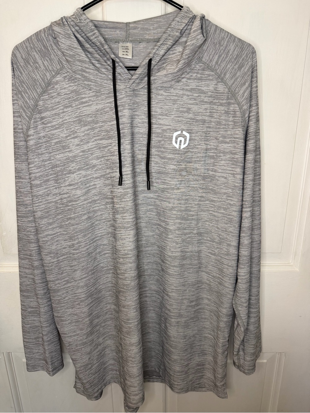 Men's XL NELEUS Gray Heather Knit Pullover Hoodie Long Sleeve Polyester